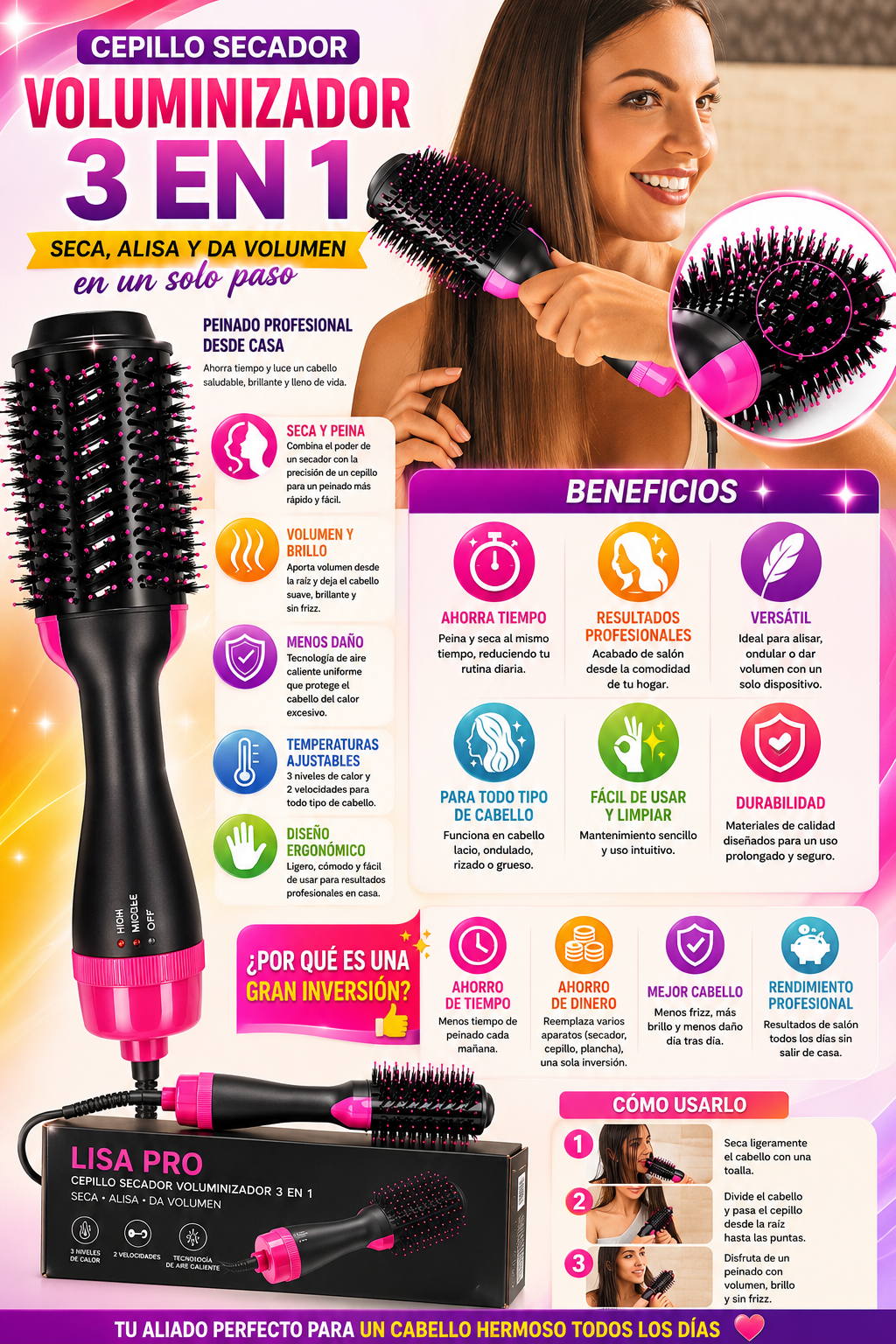 Cepillo 5 en 1 Estilo Dyson