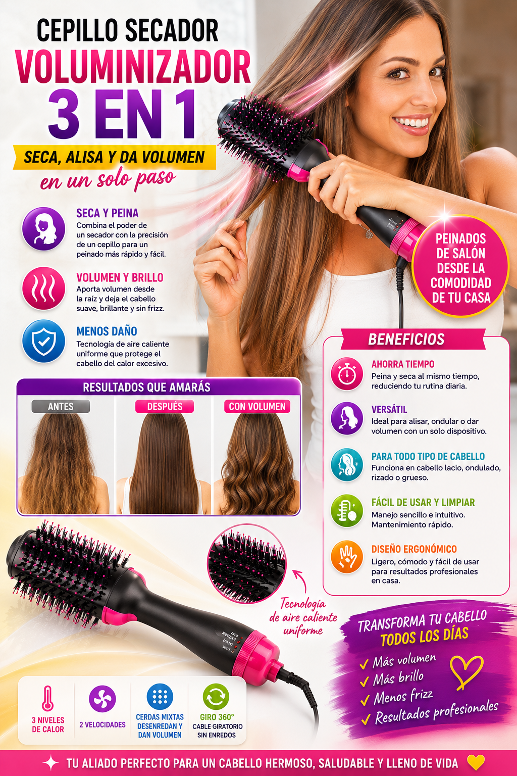 Cepillo 5 en 1 Estilo Dyson