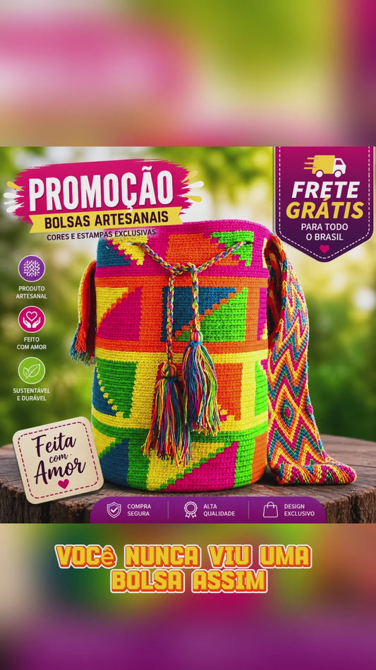 Mochila Wayuu con diseño
